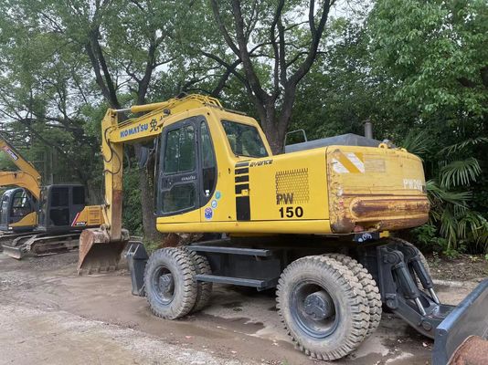 Compact Japan Used Komatsu Excavator PC150W-6 Used Wheel Excavator