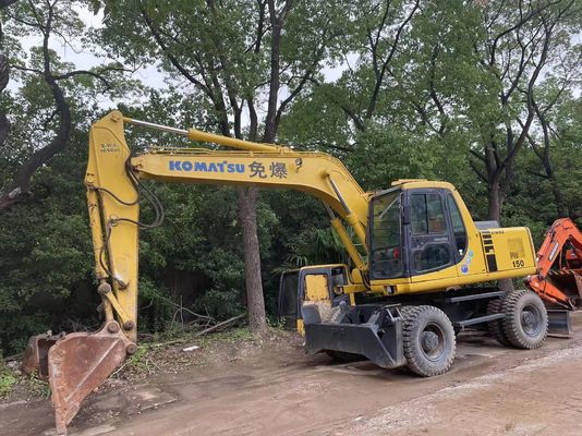 Compact Japan Used Komatsu Excavator PC150W-6 Used Wheel Excavator
