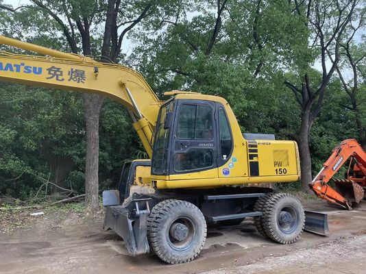 Compact Japan Used Komatsu Excavator PC150W-6 Used Wheel Excavator