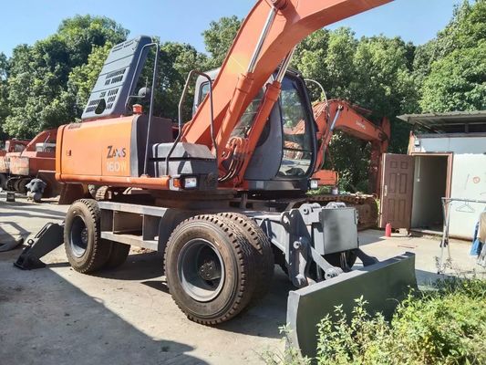 Original Color Used Hitachi ZX160W Wheel Excavator In Good Condition