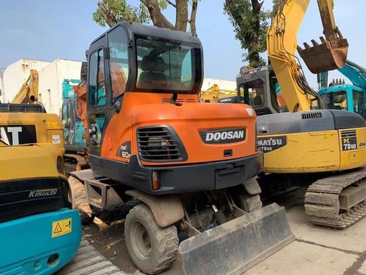 Used Doosan DX60W Wheel Excavator In Excellent Condition/Used Doosan Mini Wheel Excavator For Sale