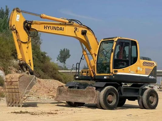 Hyundai R150W-9 Used Wheel Excavator 2015 High Precision For Building