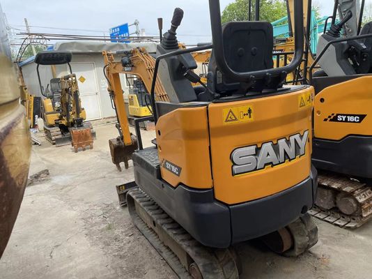 Used SANY SY16C Mini Excavator Smooth Operation For Working In Garden
