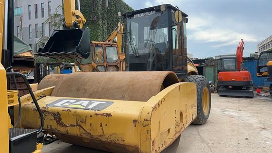 Original Color Used Caterpillar CS-683E Single Drum Road Roller In Excellent Condition