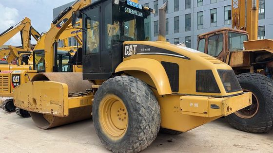 Original Color Used Caterpillar CS-683E Single Drum Road Roller In Excellent Condition