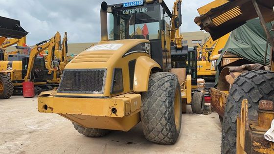 Original Color Used Caterpillar CS-683E Single Drum Road Roller In Excellent Condition